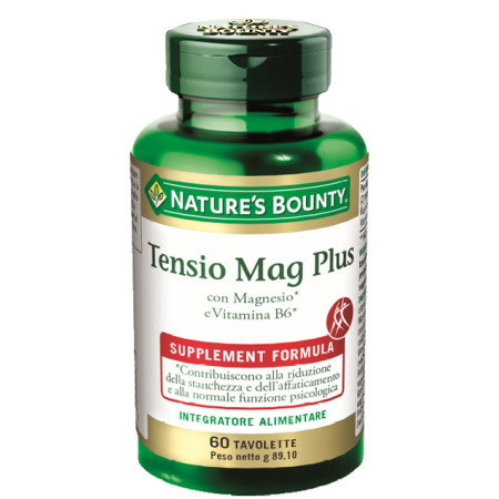 Nature's Bounty Tensio Mag Plus Integratore di Magnesio 60 Tavolette