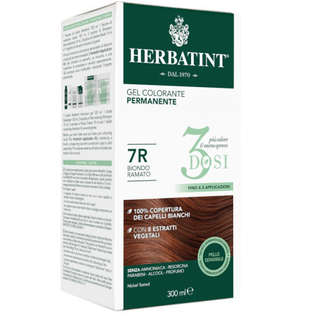 Herbatint Tintura Capelli Gel Permanente 3Dosi 7R Biondo Ramato 300 ml