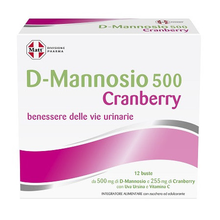 Matt Pharma D-mannosio 500 Cranberry Integratore Per Il Benessere Delle Vie Urinarie 12 Bustine
