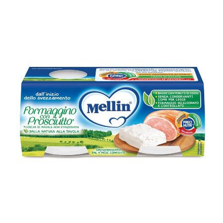 Mellin Omogeneizzato Formaggino E Prosciutto 2 x 80 g