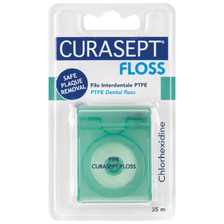 Curasept Floss PFTE Filo Interdentale con Clorexidina 35 m