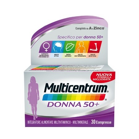 Multicentrum Donna 50  Integratore Multivitaminico Multiminerale 60 Compresse