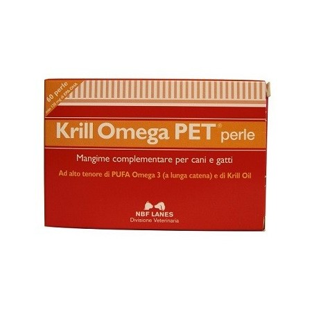 Nbf Lanes Krill Omega PET Integratore Malattie Infiammatorie Cani E Gatti 60 Perle