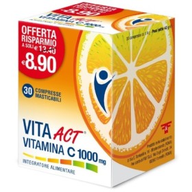 Vita Act Vitamina C 1000 mg Integratore Difese Immunitarie 30 Compresse Masticabili
