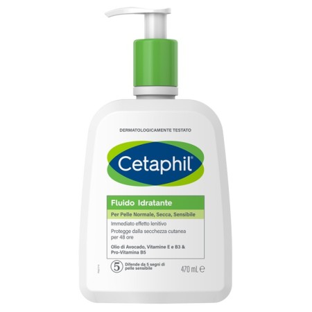 Cetaphil Fluido Idratante Crema Corpo per Pelle Normale e Secca, Senza Profumo 470 ml