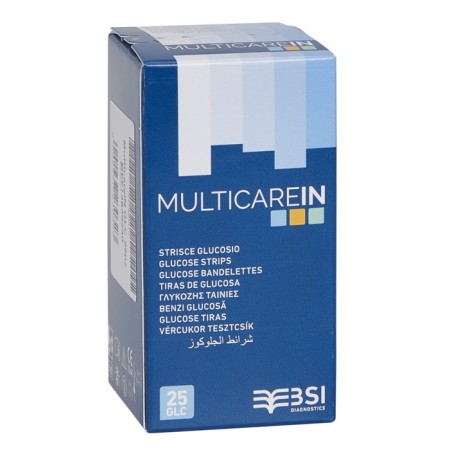 Multicare In Strisce Reagenti Misurazione Glucosio 25 Strisce