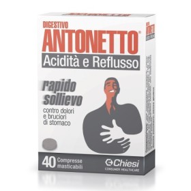 Digestivo Antonetto Acidità e Reflusso Integratore 40 Compresse Masticabili