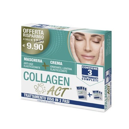 Collagen Act Trattamento Viso in 2 Fasi Maschera   Crema